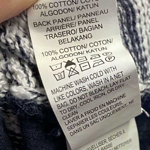 Lucky Brand Tank Top Sz XS Navy Blue White Striped - Picture 6 of 6